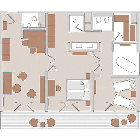 Floor plan of the Löwen Suite in the Löwen Hotel